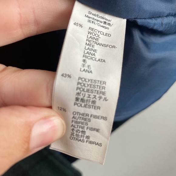 Gap Men’s Peacoat Size Large Tartan Plaid Wool Blend Navy Blue Green Vintage - Picture 9 of 9